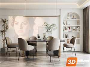 Dining Table Set Skp Files